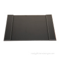 Classic Black PU Leather Desk Pad with Two Side Panels